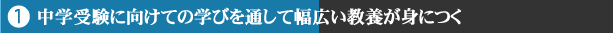 中学受験に向けての学びを通して幅広い教養が身につく